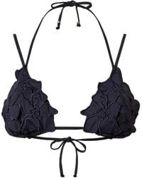 Twinset - Floral-Appliqué Triangle Bikini Top - Lyst