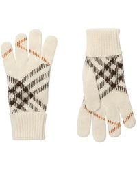 Burberry - Check Cashmere Blend Gloves - Lyst