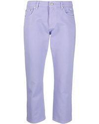 MSGM Vaqueros rectos de talle medio - Morado