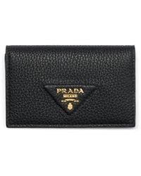 Prada - Textured Leather Cardholder - Lyst