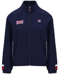 Fila - Logo-Patch Zip-Up Track Sweatshirt - Lyst