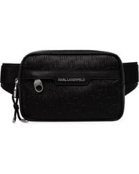 KARL LAGERFELD - Monogram-Embossed Logo-Plaque Belt Bag - Lyst
