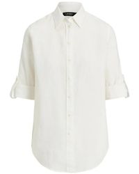 Ralph Lauren - Blouse Met Opgerolde Mouwen - Lyst