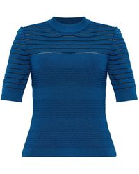 Balmain - Sheer-Panelled Lion-Head Top - Lyst