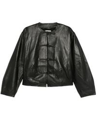 St. Agni - Veste En Cuir À Boutons Décoratifs - Lyst