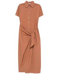 Caliban - Tie-Waist Midi Dress - Lyst