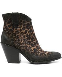 METISSE - Leopard-Print Boots - Lyst