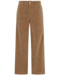 Max Mara - Cotton Elastane Belted Utility Pants With Zipper & Tack Button, Size 38 - Lyst