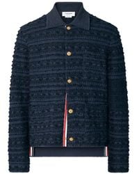 Thom Browne - 4-Bar Tweed Utility Shirt Jacket - Lyst