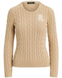 Ralph Lauren - Cable-Knit Embroidered Jumper - Lyst