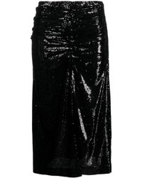 Maje - Ruched Sequinned Midi Skirt - Lyst
