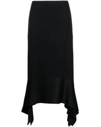 TOTEME - Asymmetric Crepe-Texture Midi Skirt - Lyst