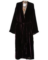 Whyci - Velvet Belted Coat - Lyst