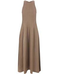 Brunello Cucinelli - Fluid Viscose And Linen Twill Dress - Lyst