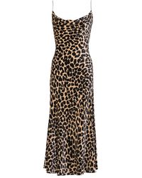 Balmain - Leopard-Print Velvet Dress - Lyst