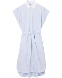 Burberry - Belted Cotton Shirt Dress - Lyst