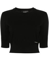 DSquared² - Cropped Fine-knit Top - Lyst