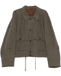 Ziggy Chen - Striped Buttoned Shirt Jacket - Lyst