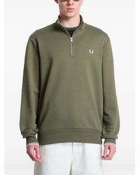Fred Perry - Half-Zip Embroidered-Logo Sweatshirt - Lyst