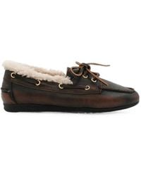Toral Shoes - Nahua Shearling-Trim Leather Loafers - Lyst