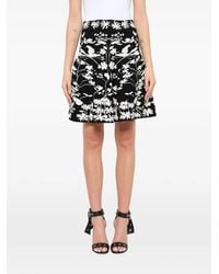 McQueen - Floral-Motif A-Line Mini Skirt - Lyst