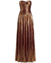 retroféte - Saba Pleated Metallic Maxi Dress - Lyst