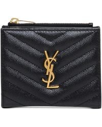 Saint Laurent - Wallet Chevron Leather Calfskin - Lyst