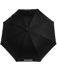 Moschino - Logo-Print Curved-Handle Umbrella - Lyst