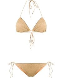 Oséree - Gold Lumière Metallic Triangle Bikini - Lyst