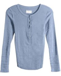 Free People - Ribbed-Knit Long-Sleeve T-Shirt - Lyst