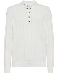 Brunello Cucinelli - Long Sleeve Polo Shirt - Lyst