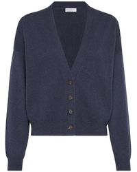 Brunello Cucinelli - Button-Front Cashmere Cardigan - Lyst