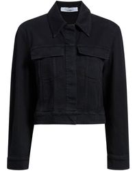 Another Tomorrow - Cropped Organic-cotton Blend Denim Jacket - Lyst
