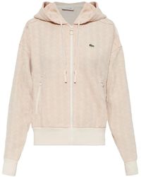 Lacoste - Monogram-Jacquard Zip-Up Hoodie - Lyst