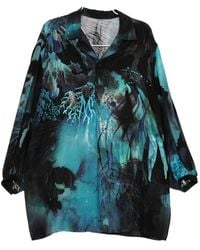 Yohji Yamamoto - Graphic-Print Camp-Collar Shirt - Lyst