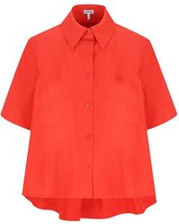 Loewe - Logo-Embroidered Boxy-Fit Shirt - Lyst