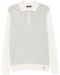 Stefano Ricci - Geometric-Pattern Long-Sleeve Polo Shirt - Lyst