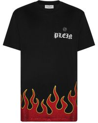 Philipp Plein - Flame-print Cotton T-shirt - Lyst