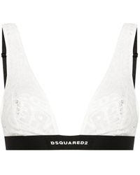 DSquared² - Logo-Band Lace Bralette - Lyst