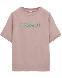 Loewe - Anagram-Print Short-Sleeve Sweater - Lyst