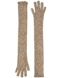 Brunello Cucinelli - Sequin-Embellished Knit Gloves - Lyst