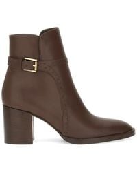 Gianvito Rossi - Buckle-Strap Brogue-Detail Ankle Boots - Lyst