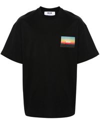 MSGM - Sunset Print T-Shirt - Lyst