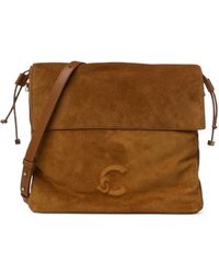 Coccinelle - Logo-Patch Suede Shoulder Bag - Lyst