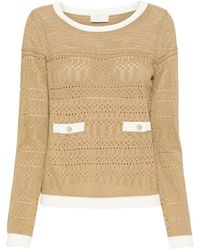 Liu Jo - Pointelle-knit Sheer Top - Lyst