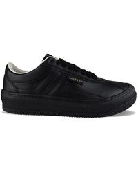 Lanvin - Logo Leather Sneakers - Lyst