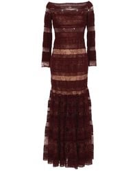 Elie Saab - Lace Long-Sleeved Dress - Lyst