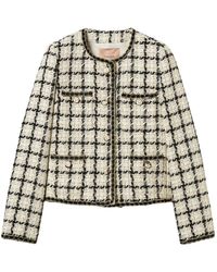 Twinset - Bouclé Jacket With Check Pattern - Lyst