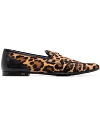 Dolce & Gabbana Leer Loafers Met Luipaardprint in het Rood voor heren Heren Schoenen voor voor Veterschoenen voor Brogues 