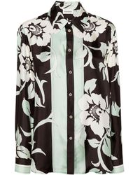 P.A.R.O.S.H. - Floral-print Silk Shirt - Lyst